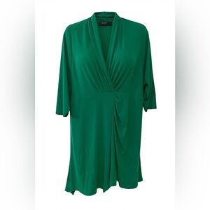 IGIGI Plus Size Asymmetrical Green Dress with Black Belt